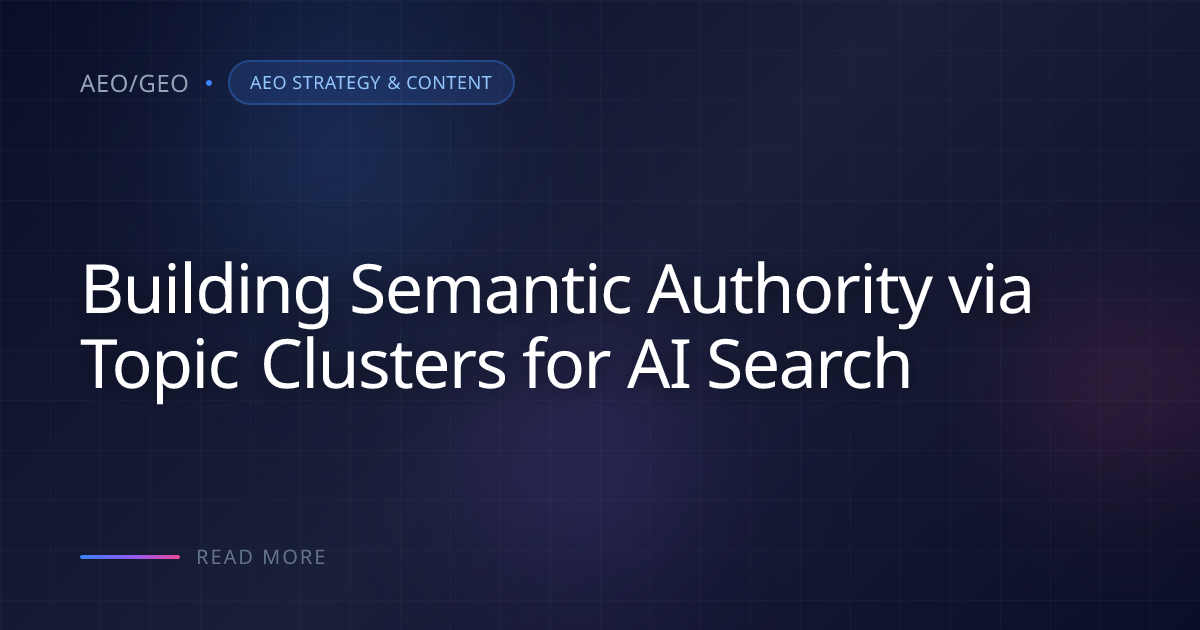 Building Semantic Authority via Topic Clusters for AI Search | AEO/GEO