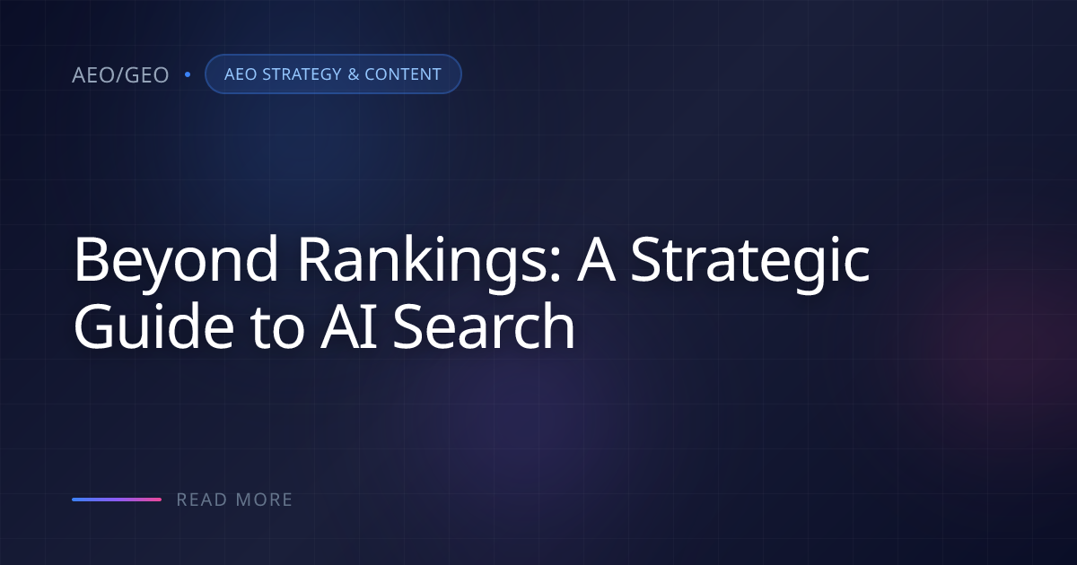 How to Optimize for AI Search Engines: A Strategic Guide | AEO/GEO